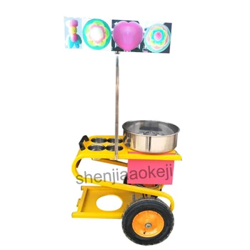 Vata stroj Bavlna candy floss stroj pre Komerčné kartáčovaný Kočík elektrický vozík, kúrenie, umývadlo vata maker
