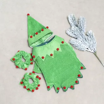 Pet Vianoce Funny Green Elf Oblečenie Pohodlné Teplé na Halloween Christmas Party Dekorácie
