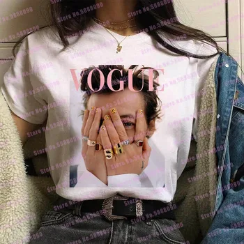 Vogue Harry Styles grafické tričko ženy Melón cukru Topy Ružová Láska Na Turné Harajuku TPWK Motýľ žltá Úsmev Tee žena