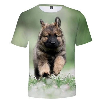 Osobnosti Roztomilý Pes pánske t-shirt 3D Tlač nemeckého Ovčiaka T-shirt Muži/Ženy Oblečenie Mladých Letné Módne tričko