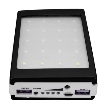 5V 2A Solárne LED Prenosné Dual USB Power Bank 5x18650 Externá Nabíjačka Batérií DIY Box 125*75*25 mm