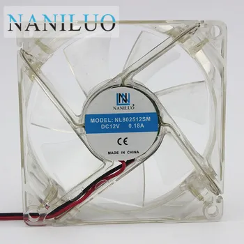 NANILUO pc počítač ventilátor 80mm s 4ea led 8025 8 cm tichý DC 12V LED svietiace šasi molex 4D plug axiálny ventilátor