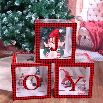 QIFU Červená Abecedy Box Vianočná Výzdoba pre Domáce Vianočné party Dodáva Nový Rok Dekor Baby Sprcha 1. Narodeniny Party Dekor Deti