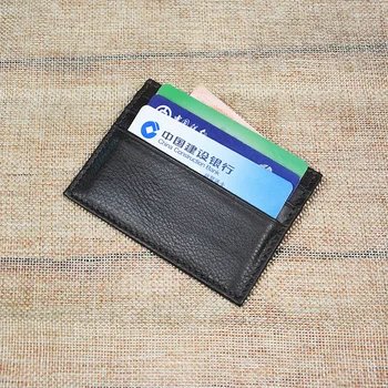 Vintage Hovädzie Kože Business Kreditnej Karty Držiteľ Mužov je Suché Voskový Olej Vintage Plochý Široký id karty Peňaženky Prípade