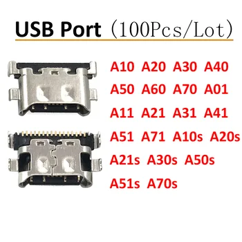 100ks Nabíjačka, USB Nabíjací Port Dock Konektor Pre Samsung A20 A30 A50 A70 A51 A71 A21s A01 A30s A20s A50s A11 A21 A31 A51s