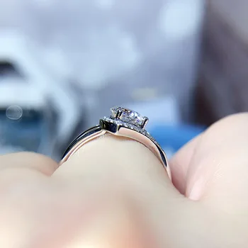 Nádherné Strieborné Pozlátené Biely Zirkón snubný Prsteň Svadobné Crystal Prsteň Zásnubný Večierok Promise Ring pre dámske Módne Šperky