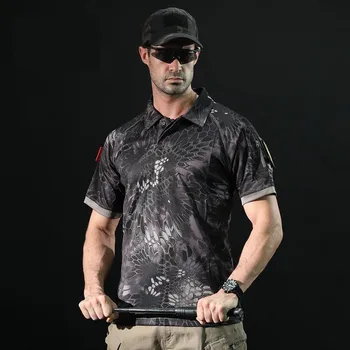 Letné Army Combat Kamufláž T-Shirt Muž Taktických Vojenských Coolmax Rýchle sušenie Krátky Rukáv Košele Priedušná Vojakov Jednotné