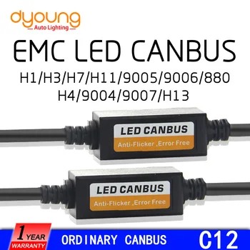EMC Dekodér LED Canbus H7 Chyby Odpor Pre Hmlové Svietidlo Svetlometu Auta 9005 9006 H1 H4 H7 H11 H15 HIR2 Auto Tovaru C12 2ks