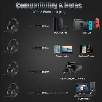 3,5 mm Káblové Herný Stereo Headset RGB LED Slúchadlá HD Mikrofón Pre Xbox Jeden/PS4/PC/Nintendo Prepínač/PC/Notebooku Nové