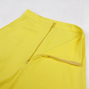 Letné Ženy Oblečenie Žltá Sexy Set 2ks Dĺžka Podlahy Maxi Sukne Rozdeliť Strane Ramena Backless Plodín Topy Rozstrapatené Top