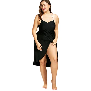 Black Zábal Sarong Plážové Šaty 2020 Dovolenku Plaviek Ženy Letné Šaty Pláži Sexy Oblečenie Bežné Backless Plus Veľkosť Vestidos 5XL