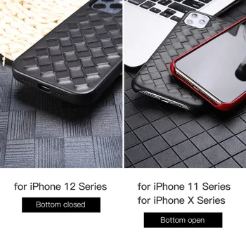 NOVÉ Originálne Kožené Tkané puzdro pre iPhone 12 Pro Max Módne Luxusné ovčej Telefón Prípadoch pre 11 Xs Max Xr X Zadný Kryt