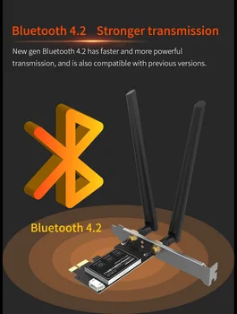 1200Mbps Bezdrôtový WiFi Adaptér Bluetooth 4.2 Anténa 2*6dbi Intel 8265NGW PCI-E Karty WiFi Pre Stolné PC