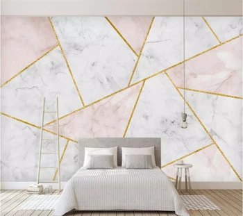 Beibehang Vlastnú tapetu 3d maľby abstraktné geometrické mramorované zlato linky gauč pozadí steny papiere domova 3d tapety
