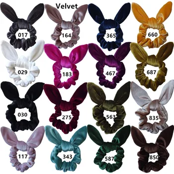 20 ks/veľa, Ženy, Dievčatá Velvet Bunny Ucho vlasy Scrunchie, Vlasy Väzby, Uzol Čela Vlasy Pružné