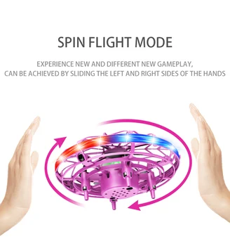 12 cm Mini Farebné UFO Drone S LED Svetlom Gesto Snímanie Vrecku Prenosné Quadcopter Model Elektrické drohne Hračky pre deti,