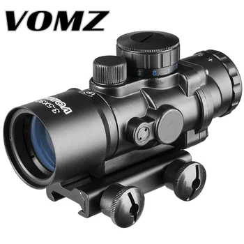 VOMZ 3.5X30 RGB laser sight red dot Tri-Svetelné Taktické Combo Kompaktný Rozsah Fiber Optics Zelený Pohľad