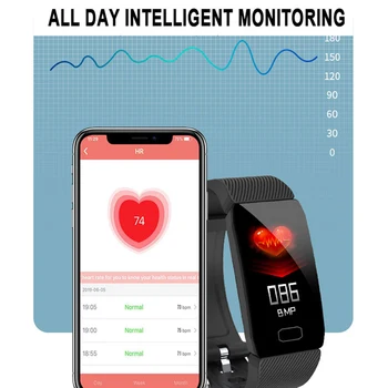 Q1 Smart Hodinky 1.14 Palcový Vodotesný IP67 Srdcovej frekvencie Náramok Krvný Tlak Monitor Kapela Pánske Športové Smartwatch Pre Ios a Android