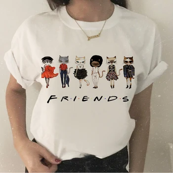 Harajuku Bežné Tričko Ženy Módne Retro A Moderné Mačky Tlač 2020 Letné Tričko Móde Žena T-shirt