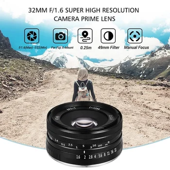 VELEDGE 32 mm F/1.6 Super Vysoké Rozlíšenie Štandardné Fotoaparátu Objektív pre Fujifilm Fuji X-Mount Mirrorless Fotoaparáty
