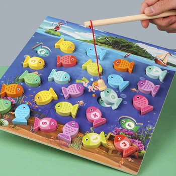 Detské drevené hračky Montessori abeceda magnetické rybárske dosková hra bloky detská hračka skoré vzdelávanie vzdelávacie hračka dievča
