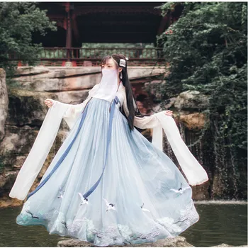 Hanfu Šaty Žien Tradičné Čínske Šaty Vyšívané Dávnych Ľudových Tanečných Kostýmov, Tang Princess pre Fáze Výkonu