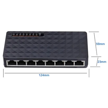 5/8 portový Switch 10/100Mbps Siete Ethernet Switch, Smart Vlan Siete Lan Prepínač Hub Plný alebo Polovičný duplex Exchange