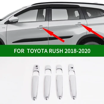Lesklý príslušenstvo chrome silver auto strane dverí rukoväť kryt výbava pre TOYOTA RUSH 2018-2020 rush 2019