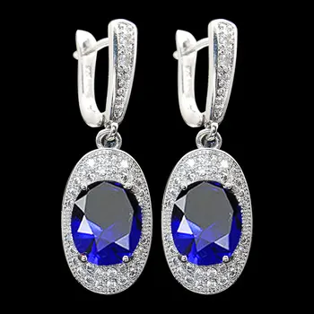 Dandy Bude Blue Sapphire Svadobné Šperky Sady Pre Ženy 12 Farba Topaz Ametyst, Granát, Náhrdelníky Náušnice, Prsteň, Šperky