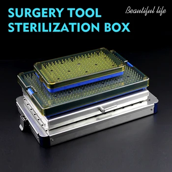 Chirurgické Autoclavable box Chirurgia nástroj Autokláve oftalmologické microinstruments HTHP Silikónové podložky Dezinfekcia okno nástroja