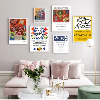 Matisse Módne Retro Plagáty A Vytlačí Abstraktné Výšku Steny Umelecké Plátno Na Maľovanie Obrázkov Na Obývacia Izba Domova