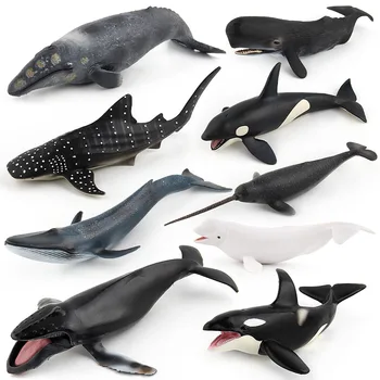 Simulácia 9 typov Podmorských sea life tichom modely zvierat PVC beluga Narwhal spermií žralok veľrybí Bábiky hračky Darček