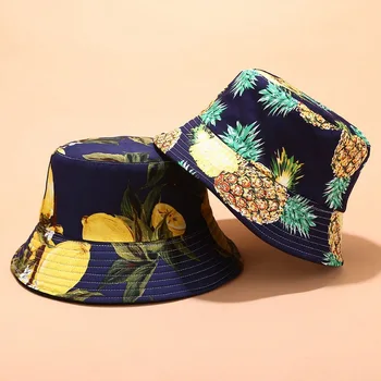 Unisex Panama Vedierko Hat Muži Ženy Lete Vedro Spp Ovocie Tlač Klobúk Bob Klobúk Hip Hop Gorros Rybárske Rybár Klobúk Beach Sun Hat