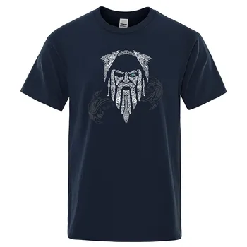 Odin Vikingovia T Shirt Mužov Viking legenda Pánske Bavlnené Tričká Krátky Rukáv Retro Dospelých T-Shirt 2020 Lete Tlač Topy Hip Hop T-Shirt