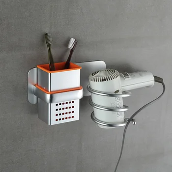 Hliníkové sušič na vlasy držiak na stojan multi-funkčné stenu úložný stojan police organizátor pre sprchovým kútom, Wc Príslušenstvo