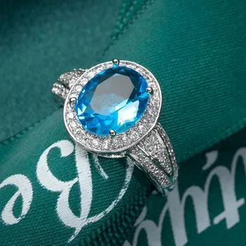 925 Sterling Silver Ruby, Sapphire Drahokam Svadobné Zásnubné Prstene pre Ženy, Svadobné Kapely Jemné Šperky Veľkoobchod