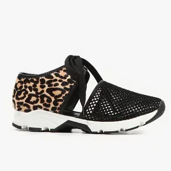 Nové Letné Ženy Ležérne Topánky Priedušná Duté Z Femme Tenisky Leopard Ploché Topánky Zapatos De Mujer Plus Veľkosť 35-43
