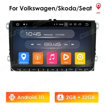 DSP Quad Kábel Android 10 2G RAM Auto NON DVD Prehrávač, GPS Navigáciu pre VW Passat B6 amarok VW Jetta T5Skoda Octavia s Carplay