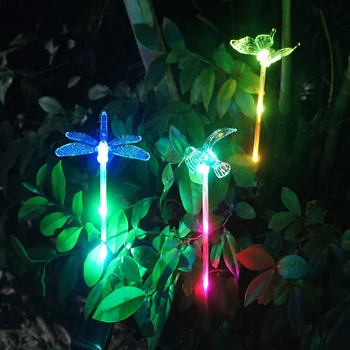Farbu Meniace LED Solárne Krajiny Cesta Dvore Svetlo Vonkajšie Dragonfly/Motýľ/Vták Trávnik Lampy Nepremokavé Solárne Záhradné Osvetlenie