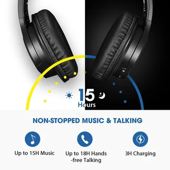 Mpow H7 Klasické Bezdrôtové Slúchadlá Bluetooth Headset s Mikrofónom 15Hrs Lka Bezdrôtové Slúchadlá pre iPhone XS/XR/Xiao