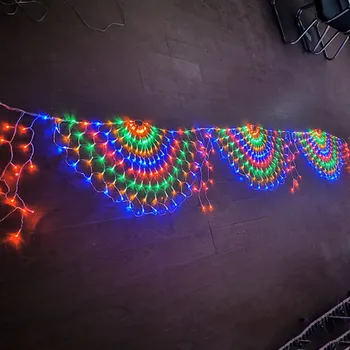 Thrisdar Páva LED Čistý Oka String Svetlá 3M*0,5 M 424LED Vonkajšie Vianočné Čistý Svetlá Strana Svadobné Opony Rozprávkových Svetiel