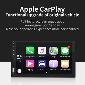 2 DIN Apple Carplay autorádia Bluetooth MP5 Prehrávač, Hlasové Ovládanie Dotykový Displej Podporuje Android/IOS Pre Apple MP3 Stereo Rádio