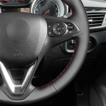 LQTENLEO Čiernej Umelej Kože Volant, Kryt Pre Opel Astra K Corsa (E) Karl Roky-2020 Crossland X Grandland X Zafira