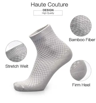 5 Párov Bambusové Vlákno pánske Ponožky Vysokej Trubice Business Jednoduché Priedušná Vysoká Pružnosť Dezodorant pre Mužov Dlho Veľkosť EUR 38-46