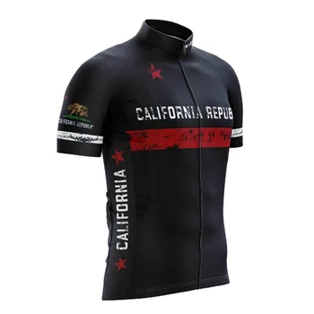Cyklistický Dres California Republiky Cyklistické Oblečenie Mužov Jednotné Lete Požičovňa Jersey MTB Košele Road Race Bike Nosenie Maillot