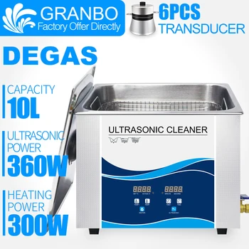 Granbo Digitálny Ultrazvukový Čistič 10 L 360W S ODPLYNÍ Kúrenie Umývanie Auto diely Kovania Kovové Časti Ultrazvukový Čistič Stroj