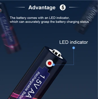 AA 1,5 V Batériou, 3000mWh 1,5 V AA Lítium Li-ion Nabíjateľná Bateries AA 1,5 v Batérie Nabíjateľné Batérie AA 1,5 V