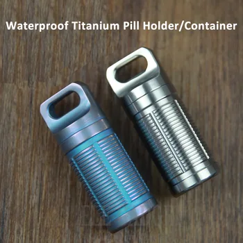 Nový Vodotesný, Prenosný Titán Pilulku Prípade Box Núdzové Medicíny Držiteľ Vonkajšie Tábor Kapsule Fľaša Mini Úložný Box
