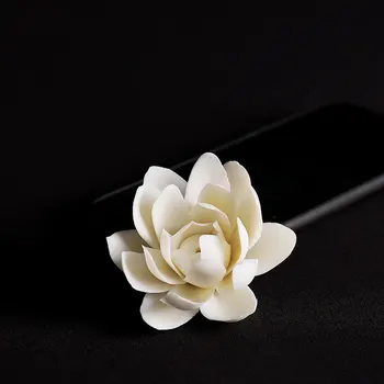 1PC White Lotus Flower Keramické Kadidlo Stick Držiteľ Kadidlo Horák Čajový Obrad Ozdoby DIY Domáce Dekorácie
