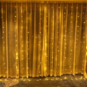 3x3m LED Cencúľ String Svetlá Domov Vonkajšie Dovolenku Vianočné Dekoratívne Svadobné, vianočné String Víla Opony Girlandy Pásy Svetla